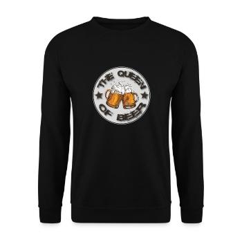 T-shirt La Reine de la Bière - Sweat-shirt Unisexe - noir - Devant - Alina (178cm) & Michal (187cm)