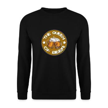 T-shirt La Reine de la Bière - Sweat-shirt Unisexe - noir - Devant - Alina (178cm) & Michal (187cm)