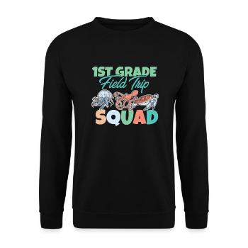 1st Grade Field Trip Squad Fun Sea Creatures - Unisex Sweatshirt - black - Front - Alina (178cm) & Michal (187cm)