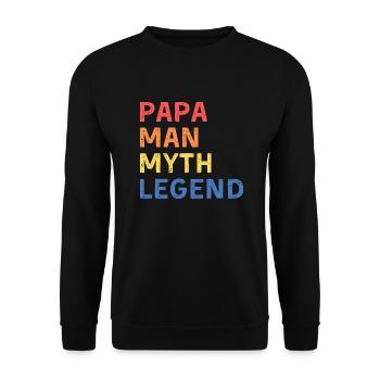 Papa - Mann, Mythos, Legende - Unisex Pullover - Schwarz - Vorne - Alina (178cm) & Michal (187cm)