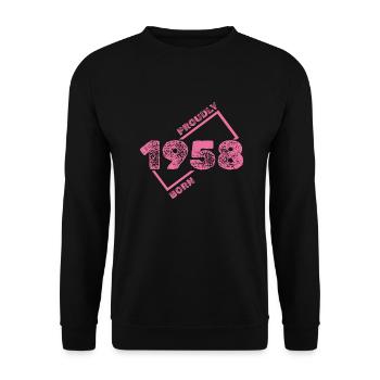 1958 - Unisex Pullover - Schwarz - Vorne - Alina (178cm) & Michal (187cm)