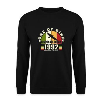 Legend Born 1992 Birthday 32 Years - Unisex Sweatshirt - black - Front - Alina (178cm) & Michal (187cm)
