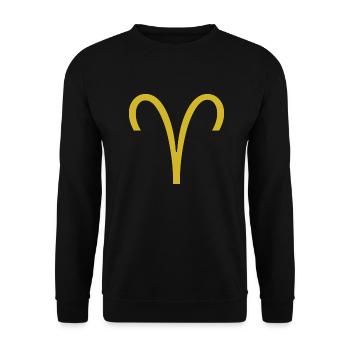 Signe du zodiaque Bélier, design exclusif de t-shirt - Sweat-shirt Unisexe - noir - Devant - Alina (178cm) & Michal (187cm)