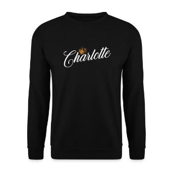 Charlotte Nom personnalisé pour les femmes Enfants Bambins - - Sweat-shirt Unisexe - noir - Devant - Alina (178cm) & Michal (187cm)
