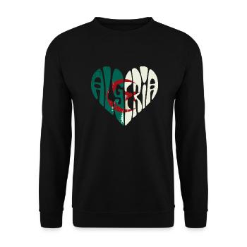 Algeria in my heart - Unisex Sweatshirt - black - Front - Alina (178cm) & Michal (187cm)