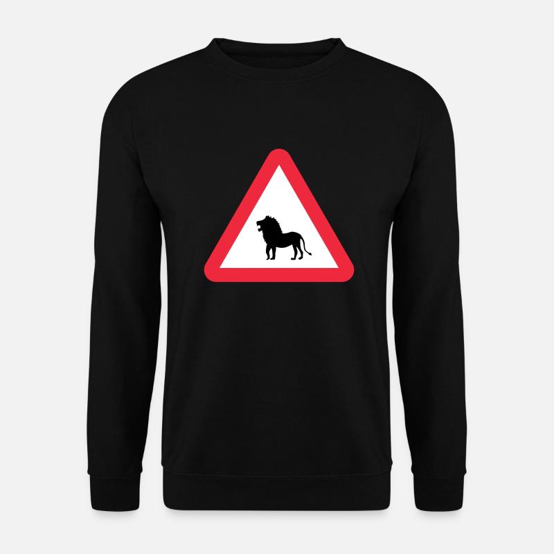 Achtung Löwen-Warnung - Unisex Pullover - Schwarz