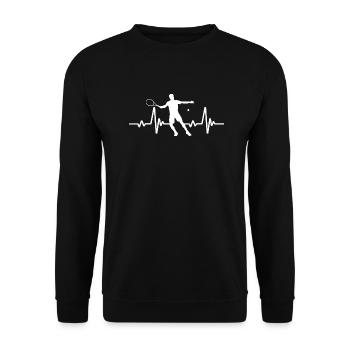 Battement de cœur de tennis - Sweat-shirt Unisexe - noir - Devant - Alina (178cm) & Michal (187cm)