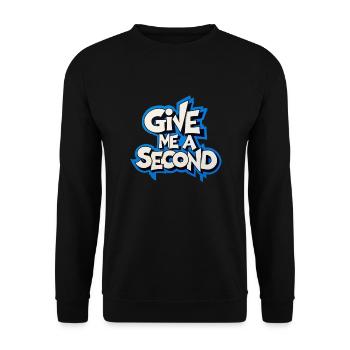 Gib mir eine Sekunde - Unisex Pullover - Schwarz - Vorne - Alina (178cm) & Michal (187cm)