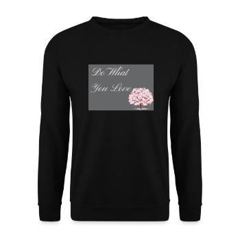 Do What You Love dark grey with pink text - Unisex Sweatshirt - black - Front - Alina (178cm) & Michal (187cm)