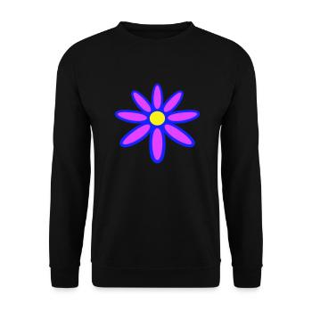 Petite Fleur Marguerite Blanche Décorative Violet Naturel - Sweat-shirt Unisexe - noir - Devant - Alina (178cm) & Michal (187cm)
