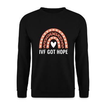 IVF – Never lose hope - Unisex Sweatshirt - black - Front - Alina (178cm) & Michal (187cm)