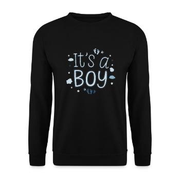 It's a Boy - Design Naissance Mignon - Sweat-shirt Unisexe - noir - Devant - Alina (178cm) & Michal (187cm)