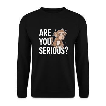 Monkey Monkey Animal Gorilla Chimpanzee - Unisex Sweatshirt - black - Front - Alina (178cm) & Michal (187cm)
