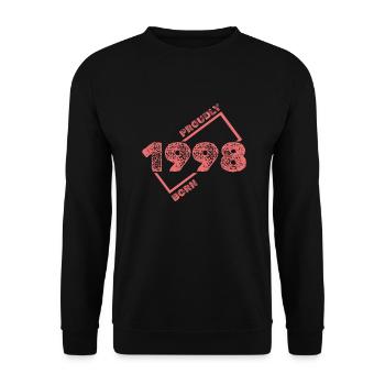 Geschenkidee 1998 - Unisex Pullover - Schwarz - Vorne - Alina (178cm) & Michal (187cm)