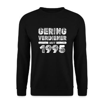 Jahrgang 1995 - Unisex Pullover - Schwarz - Vorne - Alina (178cm) & Michal (187cm)