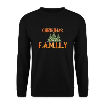 Christmas F.A.M.I.L.Y Graphic Tee - Unisex Sweatshirt - black - Front - Alina (178cm) & Michal (187cm)