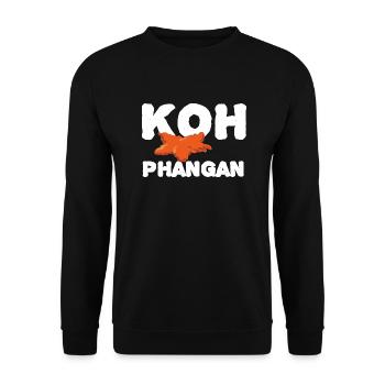 Koh Phangan Text - Unisex Pullover - Schwarz - Vorne - Alina (178cm) & Michal (187cm)