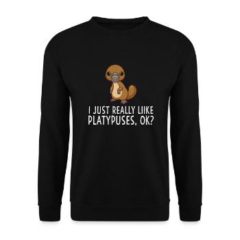Platypus - Unisex Sweatshirt - black - Front - Alina (178cm) & Michal (187cm)
