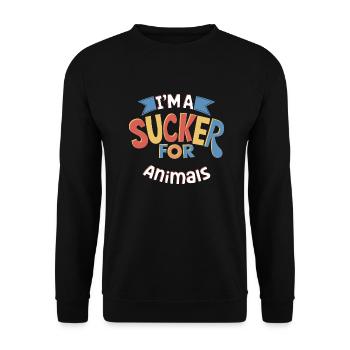 I'm A Sucker For Animals Tee Design - Unisex Sweatshirt - black - Front - Alina (178cm) & Michal (187cm)