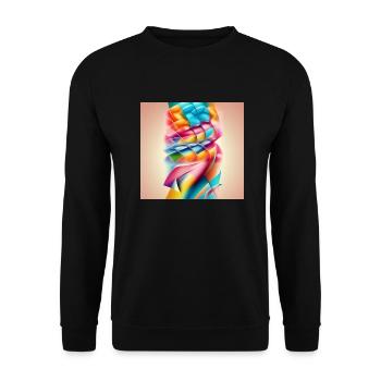 1000038766 - Unisex Pullover - Schwarz - Vorne - Alina (178cm) & Michal (187cm)