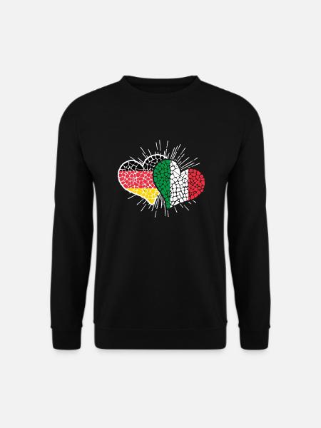 Deutschland Italien Herzen Fußball Länderspiel - Unisex Pullover - Schwarz