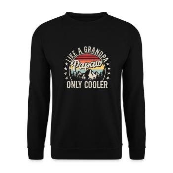 Like A Grandpa Papaw Only Cooler Retro Fathers Day - Unisex Sweatshirt - black - Front - Alina (178cm) & Michal (187cm)