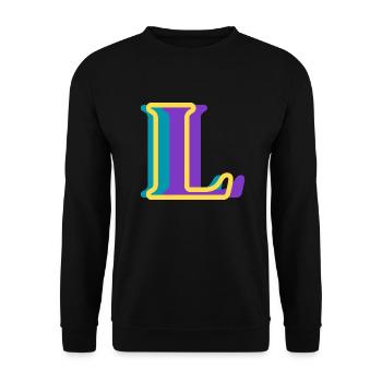 Lettre l multicolore - Sweat-shirt Unisexe - noir - Devant - Alina (178cm) & Michal (187cm)