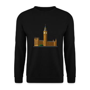Big Ben with the London Eye - Unisex Sweatshirt - black - Front - Alina (178cm) & Michal (187cm)