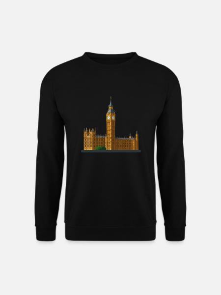 Big Ben mit dem London Eye - Unisex Pullover - Schwarz