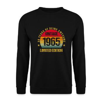 60 Jahre Großartig sein 1965 60. Geburtstag - Unisex Pullover - Schwarz - Vorne - Alina (178cm) & Michal (187cm)