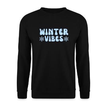 Winter Vibes Snow, Funny Winter Season Lovers - Unisex Sweatshirt - black - Front - Alina (178cm) & Michal (187cm)