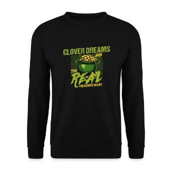 Kleesträume sind die wahren Schätze St. Patricks - Unisex Pullover - Schwarz - Vorne - Alina (178cm) & Michal (187cm)