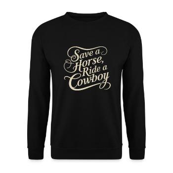 Sauver la balade à cheval d’un cow-boy - Sweat-shirt Unisexe - noir - Devant - Alina (178cm) & Michal (187cm)