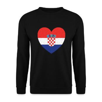 Drapeau du cœur de la Croatie – Design patriotique - Sweat-shirt Unisexe - noir - Devant - Alina (178cm) & Michal (187cm)