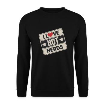 I Love Hot Nerds 24 - Unisex Pullover - Schwarz - Vorne - Alina (178cm) & Michal (187cm)