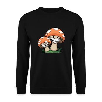 Champignons joyeux - Sweat-shirt Unisexe - noir - Devant - Alina (178cm) & Michal (187cm)