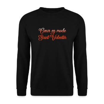 VALENTINES DAY HEART LOVE LOVE ROSE 9 - Unisex Sweatshirt - black - Front - Alina (178cm) & Michal (187cm)