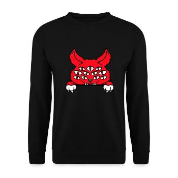 Cat Demon Many Eyes Devil Hell Evil Monster - Unisex Sweatshirt - black - Front - Alina (178cm) & Michal (187cm)