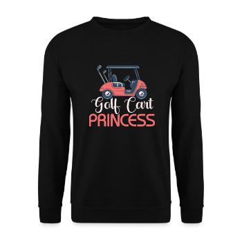 Golf Cart Princess Golfer Woman Girl - Unisex Pullover - Schwarz - Vorne - Alina (178cm) & Michal (187cm)