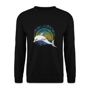 Delfin - Unisex Pullover - Schwarz - Vorne - Alina (178cm) & Michal (187cm)