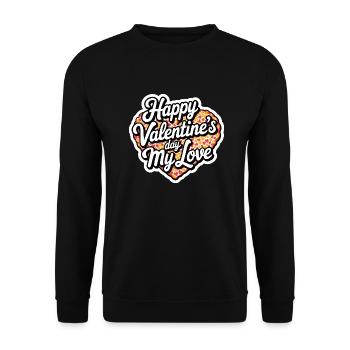 Joyeuse Saint Valentin mon amour cadeau pour elle - Sweat-shirt Unisexe - noir - Devant - Alina (178cm) & Michal (187cm)