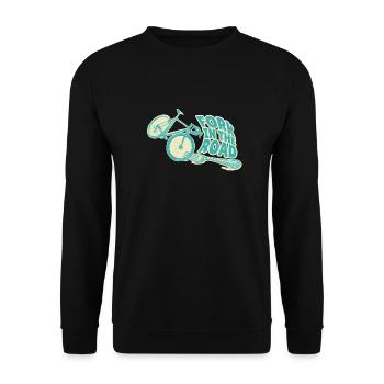 Bicycle crashing into a fork in the road - Unisex Sweatshirt - black - Front - Alina (178cm) & Michal (187cm)