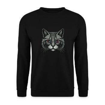 Katzen-Roboter - Unisex Pullover - Schwarz - Vorne - Alina (178cm) & Michal (187cm)