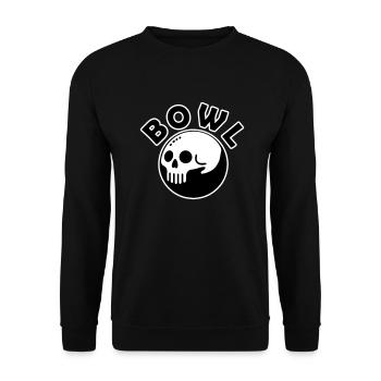 Skull Bowling Ball - Bowl Design - Unisex Sweatshirt - black - Front - Alina (178cm) & Michal (187cm)