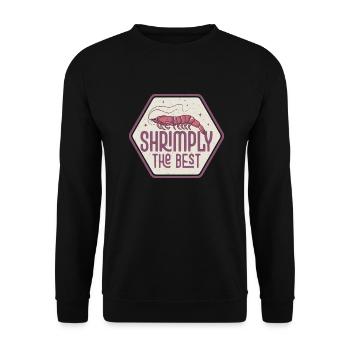 Shrimply The Best Shrimp Lover Seafood - Unisex Pullover - Schwarz - Vorne - Alina (178cm) & Michal (187cm)