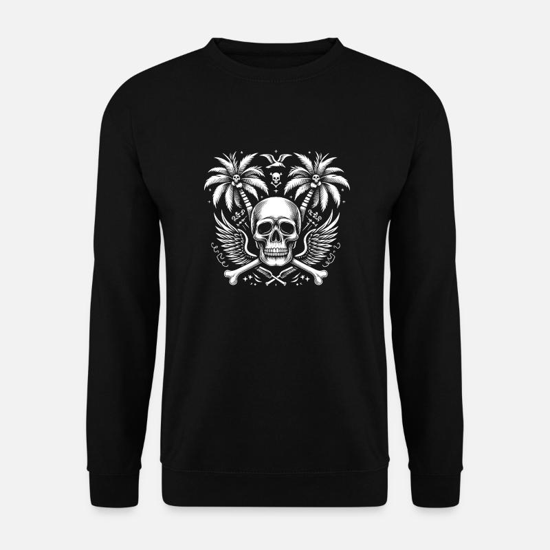 Totenkopf Palmen - Unisex Pullover - Schwarz