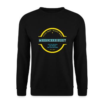 Zeit zum Schreiben haben - Meerschreibzeit - Unisex Pullover - Schwarz - Vorne - Alina (178cm) & Michal (187cm)