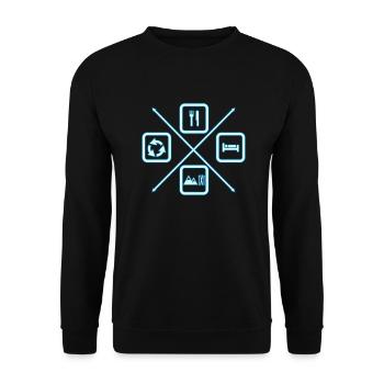 The life cycle of a skier, ski, mountain - Unisex Sweatshirt - black - Front - Alina (178cm) & Michal (187cm)