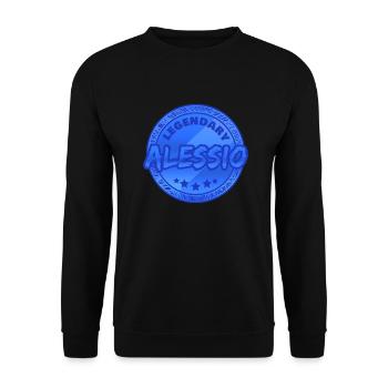 Geschenk für Alessio - Unisex Pullover - Schwarz - Vorne - Alina (178cm) & Michal (187cm)