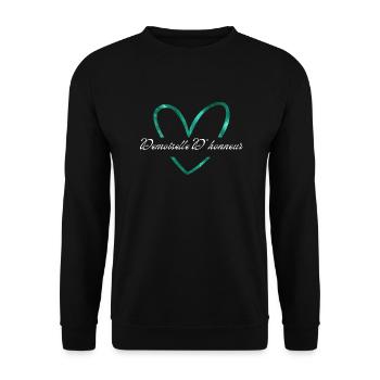 Bridesmaid with glittery green heart - Unisex Sweatshirt - black - Front - Alina (178cm) & Michal (187cm)